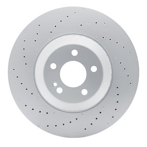 Mercedes-Benz S580e Brake Rotor (1) - Rear - R1 Concepts - Drilled GeoSPEC Coated - `21-`25